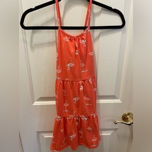 Coral Flamingo Beach themed dress Size M (7/8) NWOT